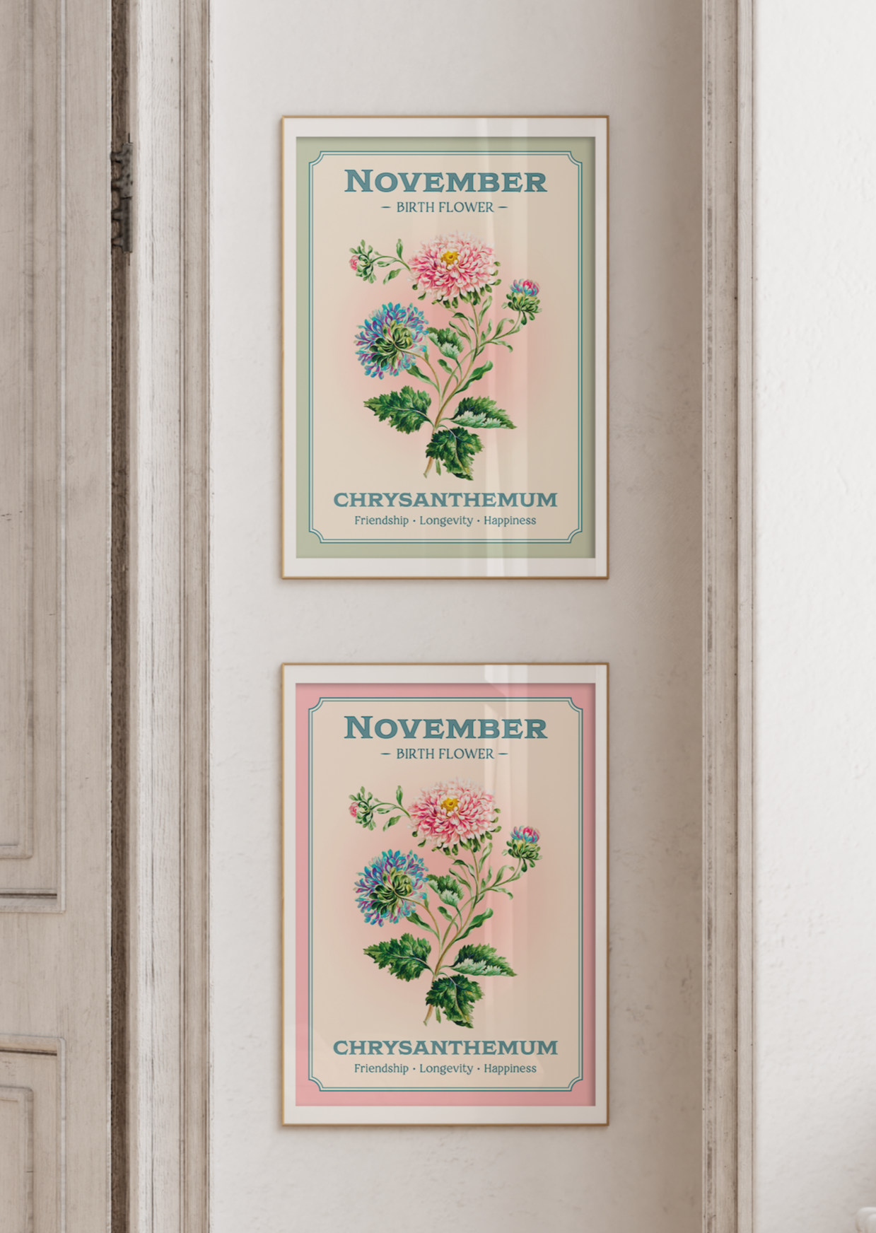 November Birth Flower Print – Chrysanthemum Art