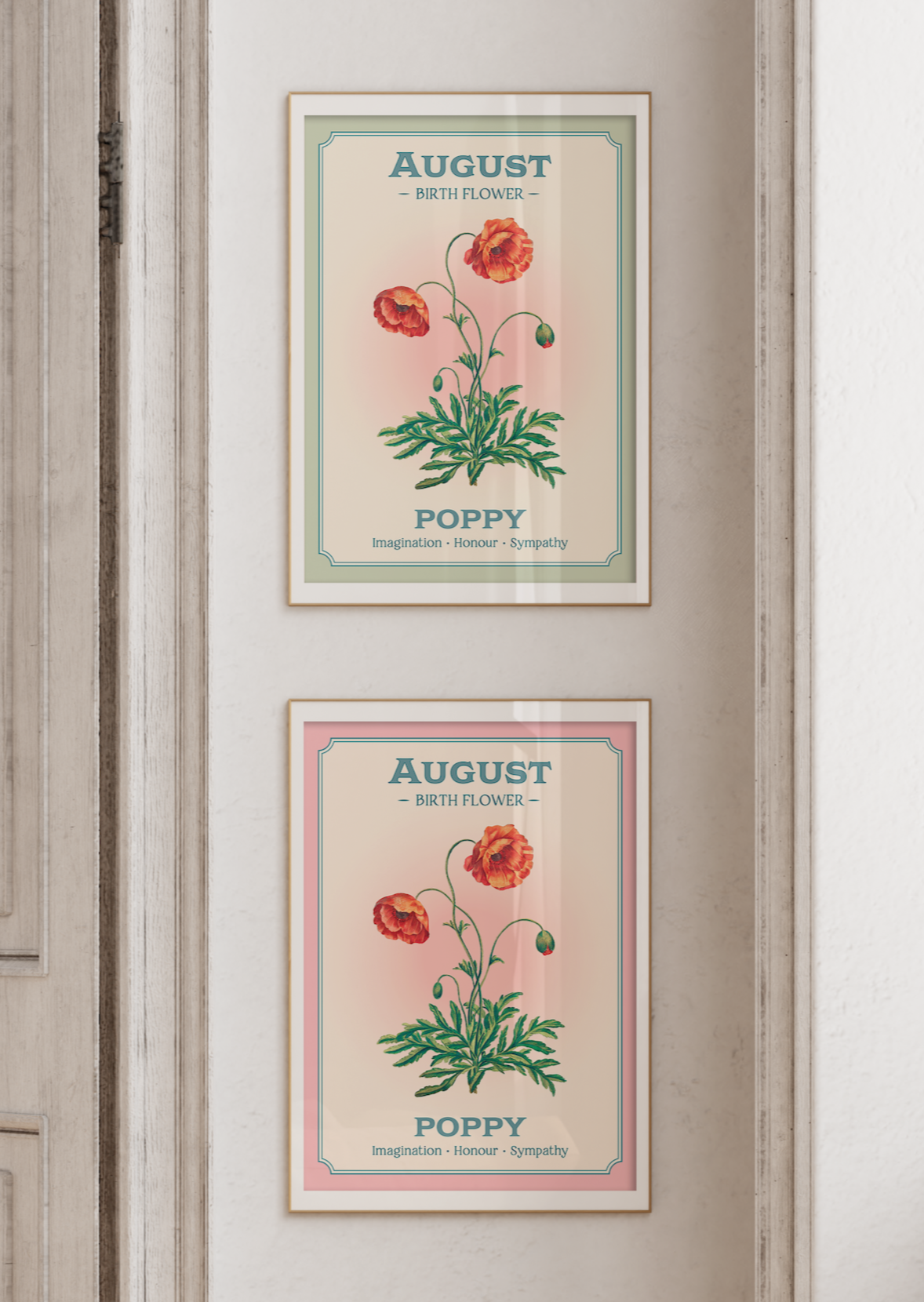August Birth Flower Print – Poppy Art Print