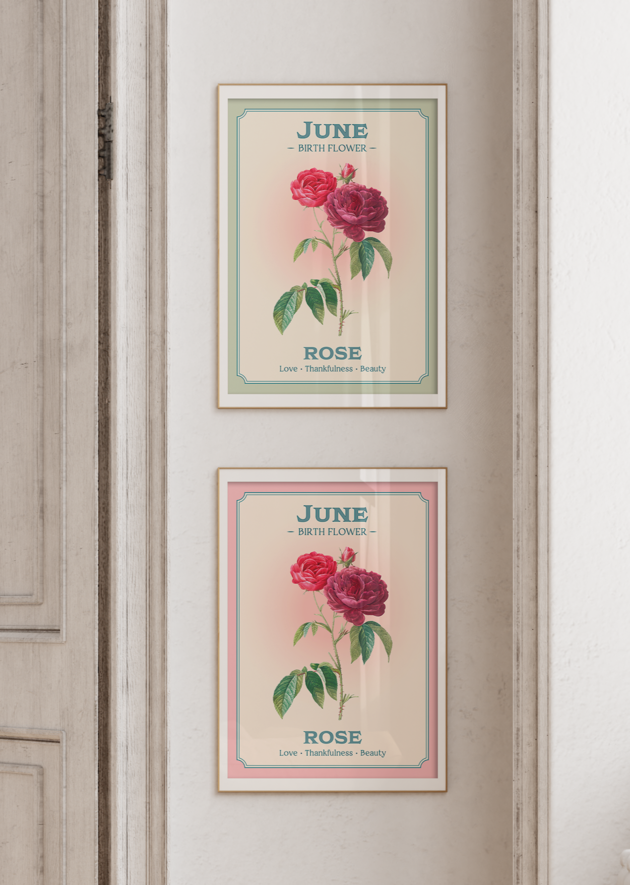 June Birth Flower Print – Rose Art Print