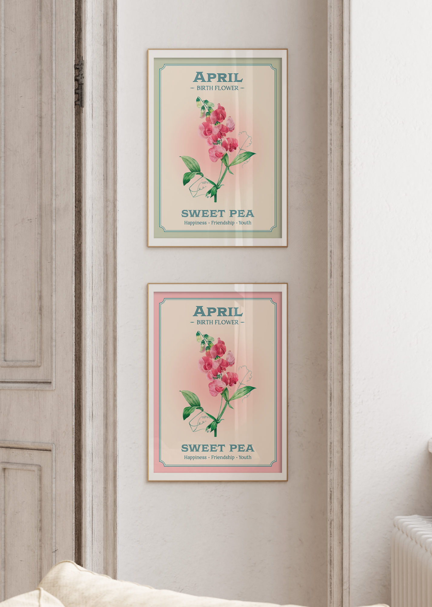 April Birth Flower Print – Sweet Pea Art Print