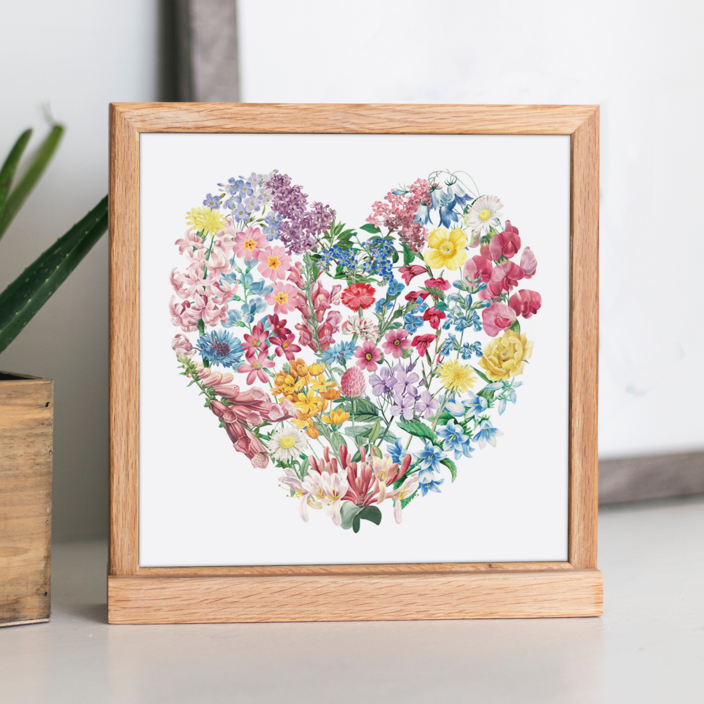 Wild Flower Heart – Square Giclée Art Print