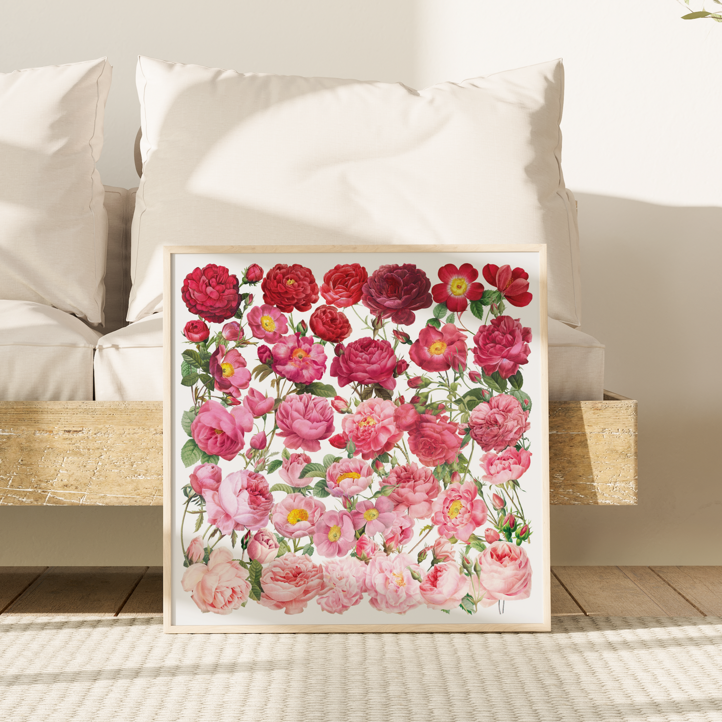 Ombre Roses – Square Giclée Art Print